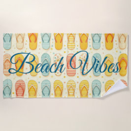 派手なフリップフロップ ビーチタオル