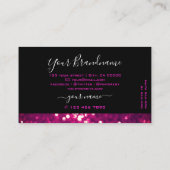 派手なブラックピンクパープルスパークルグリッターグラマラス 名刺 (裏面)