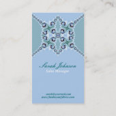 派手なブルーティール（緑がかった色）名刺 名刺 (裏面)