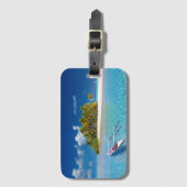 派手なポリネシアフランスのタヒチ写真ラゲッジタグ ラゲッジタグ (正面縦)