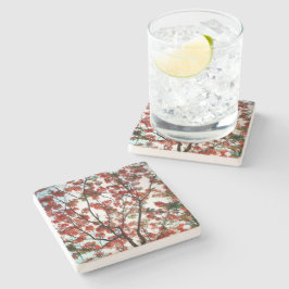 派手なポ王室のインシアナフローラ植物学 ストーンコースター