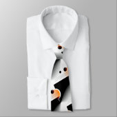 派手なモダンオレンジ幾何学チックモノグラム ネクタイ (タイ)