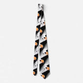 派手なモダンオレンジ幾何学的なシックなモノグラム ネクタイ (裏面)