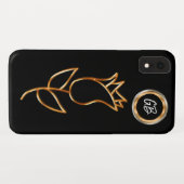 派手なモノグラムのきらきら光るな花柄 Case-Mate iPhoneケース (裏面(横))