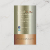 派手なモノグラム銅/ブラッシュニッケル 名刺 (裏面)