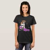 派手な子犬ボクサー犬ママ Tシャツ (正面フル)