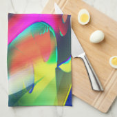 派手な抽象芸術色と華やかな形 キッチンタオル (四つ折り)