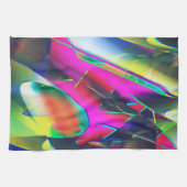 派手な抽象芸術色と華やかな形 キッチンタオル (横)