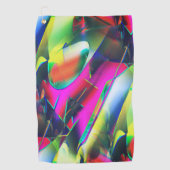 派手な抽象芸術色と華やかな形 ゴルフタオル (正面)