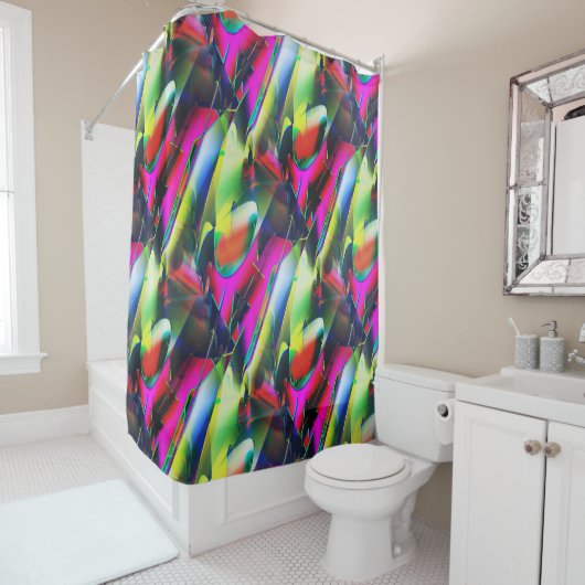 派手な抽象芸術色と華やかな形 シャワーカーテン (インサイチュ)