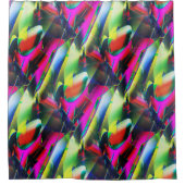 派手な抽象芸術色と華やかな形 シャワーカーテン (正面)