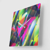 派手な抽象芸術色と華やかな形 スクエア壁時計 (傾斜)