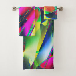 派手な抽象芸術色と華やかな形 バスタオルセット