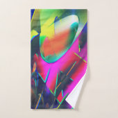 派手な抽象芸術色と華やかな形 バスタオルセット (ハンドタオル)