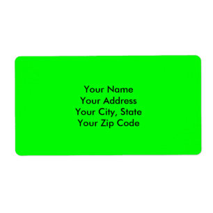 派手な明るいネオングリーンアクセントカラー ラベル
