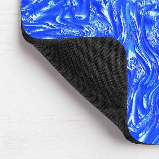 派手な曲線から粒状のトレース澄ん、青いテクスチャ マウスパッド (コーナー)