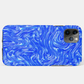 派手な曲線から粒状のトレース澄ん、青いテクスチャ Case-Mate iPhoneケース (裏面(横))