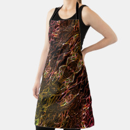 派手な澄んラインで茶色のネオンの鏡像化スタイル エプロン