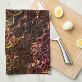 派手な澄んラインで茶色のネオンの鏡像化スタイル キッチンタオル