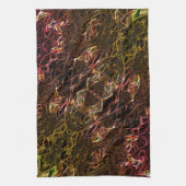 派手な澄んラインで茶色のネオンの鏡像化スタイル キッチンタオル (縦)