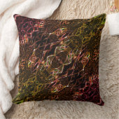 派手な澄んラインで茶色のネオンの鏡像化スタイル クッション (ブランケット)