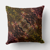 派手な澄んラインで茶色のネオンの鏡像化スタイル クッション (裏面)