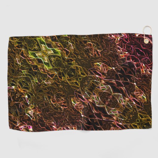 派手な澄んラインで茶色のネオンの鏡像化スタイル ゴルフタオル (横)