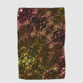 派手な澄んラインで茶色のネオンの鏡像化スタイル ゴルフタオル (正面)