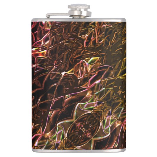 派手な澄んラインで茶色のネオンの鏡像化スタイル フラスク (正面)