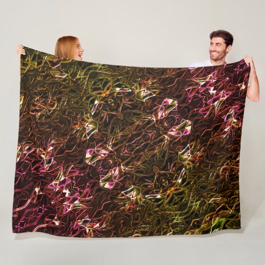 派手な澄んラインで茶色のネオンの鏡像化スタイル フリースブランケット (インサイチュ)