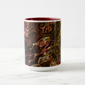 派手な澄んラインで茶色のネオンの鏡像化スタイル マグカップ (中央)