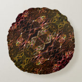 派手な澄んラインで茶色のネオンの鏡像化スタイル ラウンドクッション (正面)