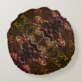 派手な澄んラインで茶色のネオンの鏡像化スタイル ラウンドクッション