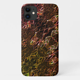 派手な澄んラインで茶色のネオンの鏡像化スタイル iPhone 11 ケース
