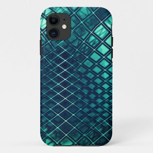 派手な濃いシアンのスケッチいくつかの曲がったジュート Case-Mate iPhoneケース (裏面)