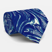 派手な熟成詳細のテクスチャ付き穀物メタリックブルー ネクタイ (ロール)