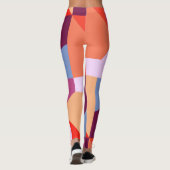 派手な着色されたカーブおよびラインパターンLeggins レギンス (裏面)