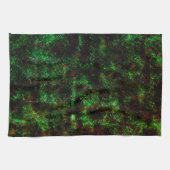 派手な粗い緑の暗い斑点の変動 キッチンタオル (横)