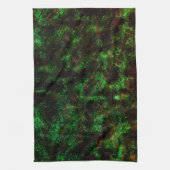 派手な粗い緑の暗い斑点の変動 キッチンタオル (縦)