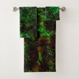 派手な粗い緑の暗い斑点の変動 バスタオルセット