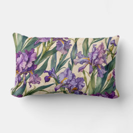 派手な紫色のアイリスのベージュ色巻 ランバークッション