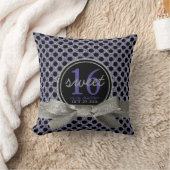 派手な紫色の水玉模様のパーソナライズな菓子16 クッション (ブランケット)