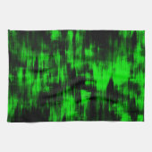 派手な緑と強い黒のスクラッチ汚れ キッチンタオル (横)