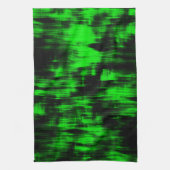 派手な緑と強い黒のスクラッチ汚れ キッチンタオル (縦)