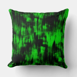 派手な緑と強い黒のスクラッチ汚れ クッション