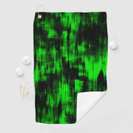 派手な緑と強い黒のスクラッチ汚れ ゴルフタオル