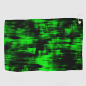 派手な緑と強い黒のスクラッチ汚れ ゴルフタオル (横)
