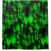 派手な緑と強い黒のスクラッチ汚れ シャワーカーテン (正面)