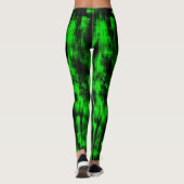 派手な緑と強い黒のスクラッチ汚れ レギンス (裏面)