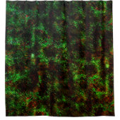 派手な緑と赤のダークスポットの変動 シャワーカーテン (正面)